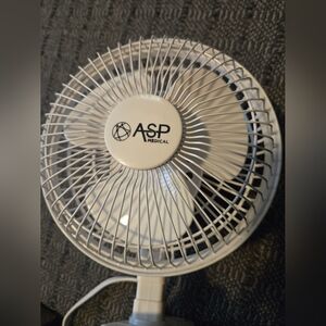 Nwot Small Clip On Fan. White With Adjustable Speed. Plug In.